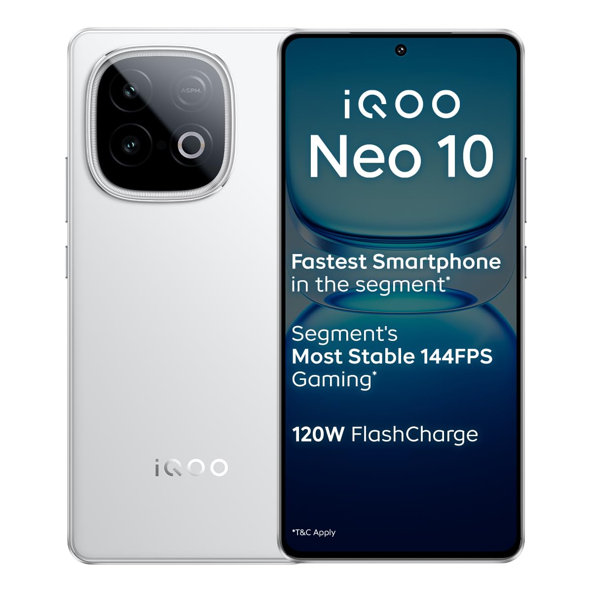 iQOO Neo 10 (Asphalt Black, 12GB RAM, 256GB Storage) | Segment's Fastest Processor* with Snapdragon 8s Gen 4 & Supercomputing chip Q1 | 120W FlashCharge | Segment's Brightest AMOLED Display* (Upgrade) - Image 2