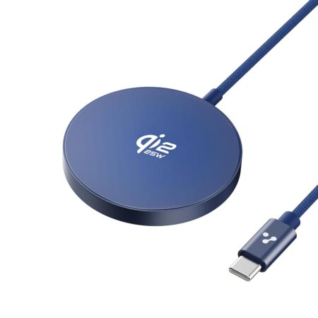 Ambrane 25W Qi2.2 Magsafe Wireless Charger, Fastest Wireless Charging - Charge 50% in 30 mins, New Qi2.2 Certified Technology, iPhone 12 to 17 All Models & Android Wireless Devices (AerosynQ 2, Blue)