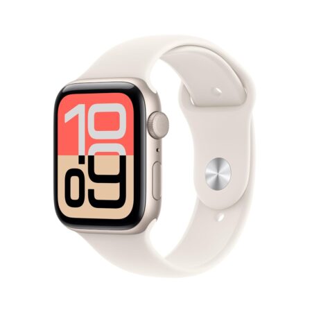 Apple Watch SE 3 GPS 44mm Starlight Aluminium Case with (Midnight Aluminium/Midnight | Starlight Aluminium/Starlight) Sport Band - S/M