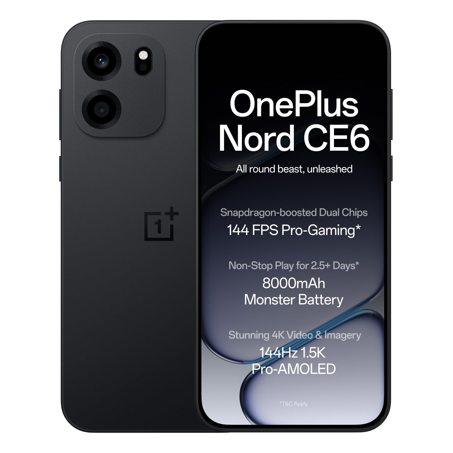 OnePlus Nord CE6 | 8GB+128GB | Lunar Pearl | Snapdragon 7s Gen 4 | Segment's Fastest Touch Response | 8000mAh Battery | 144Hz 1.5K AMOLED Display | 50MP Main + 32MP Selfie 4K Cameras | IP66,68,69,69K (Upgrade) - Image 2