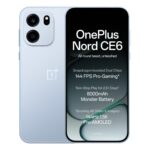 OnePlus Nord CE6 | 8GB+256GB | Snapdragon 7s Gen 4 | Segment's Fastest Touch Response | 8000mAh Battery | 144Hz 1.5K AMOLED Display | 50MP Main + 32MP Selfie 4K Cameras | IP66,68,69,69K (Pitch Black | Fresh Blue | Lunar Pearl)