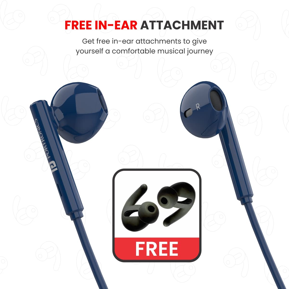 Portronics Harmonics Z5 Wireless Bluetooth Stereo Headset with 33Hrs Playtime, Double EQ Mode, 14.2 mm Dynamic Drivers, Click Action Buttons(Black | Blue | White | Purple | Read) - Image 39