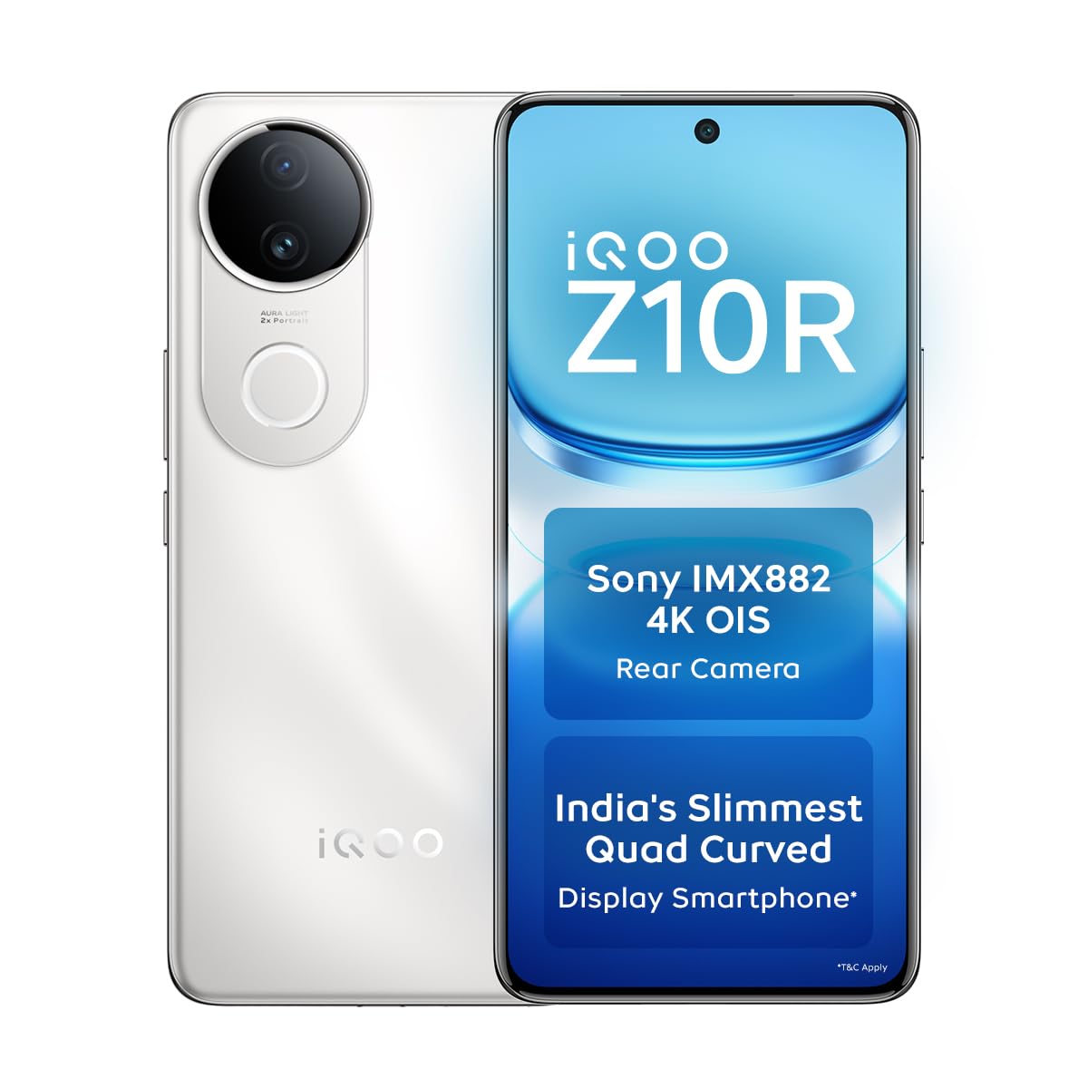 iQOO Z10R 5G (Aquamarine, 8GB RAM, 128GB Storage) | 32MP 4K Selfie Camera | Quad-Curved AMOLED Display | Dimensity 7400 Processor with 750K+ AnTuTu, (Quality Checked) - Image 2