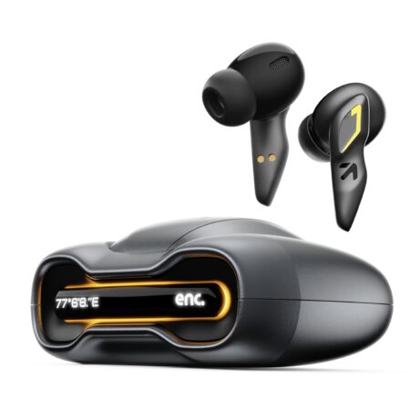 GOBOULT Astra Truly Wireless in Ear Earbuds with 48H Playtime, Built-in App Support, 45ms Low Latency Gaming, 4 Mics ENC, Breathing LEDs,13mm Bass Drivers, TWS Ear Buds (Smoky Metal | Black Gloss | White Opal | Powder Blue)