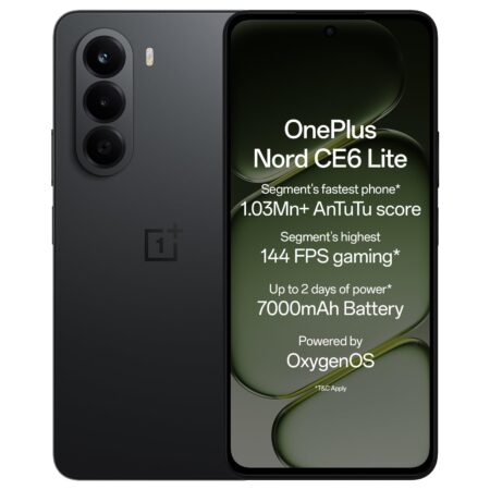 OnePlus Nord CE6 Lite | 6GB+128GB | Vivid Mint | Segment's Fastest Dimensity 7400 Apex Processor | 7000mAh Battery | Segment's Highest 144Hz Refresh Rate | 50MP Main Camera, 4K Video Recording ( Hyper Black | Vivid Mint)