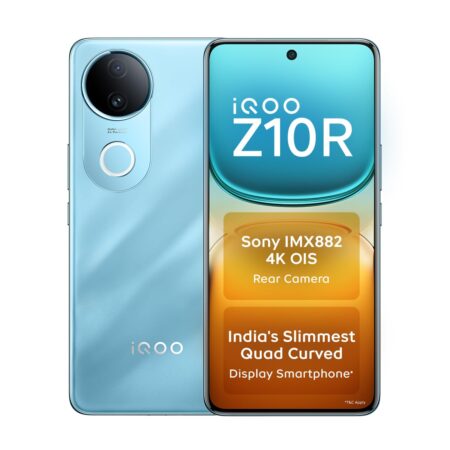 iQOO Z10R 5G (Aquamarine, 8GB RAM, 128GB Storage) | 32MP 4K Selfie Camera | Quad-Curved AMOLED Display | Dimensity 7400 Processor with 750K+ AnTuTu, (Quality Checked)