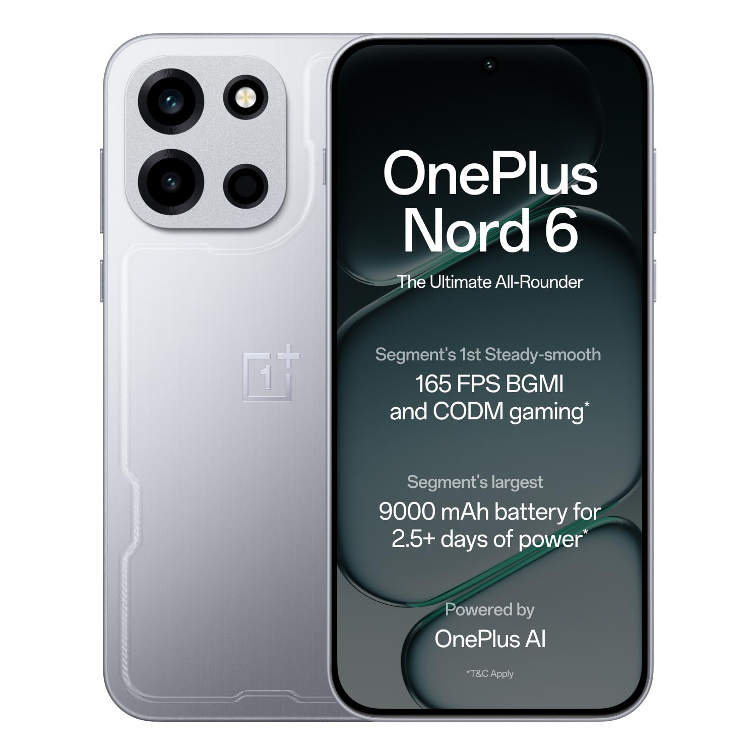 OnePlus Nord 6 | 12GB+256GB | Pitch Black | Snapdragon 8s Gen 4 | Segment's First Stable 165FPS Gaming | Segment's Largest 9000mAh Battery | Most Complete IP Rating | Personalized AI (Pitch Black | Fresh Mint | Quick Silver) - Image 5