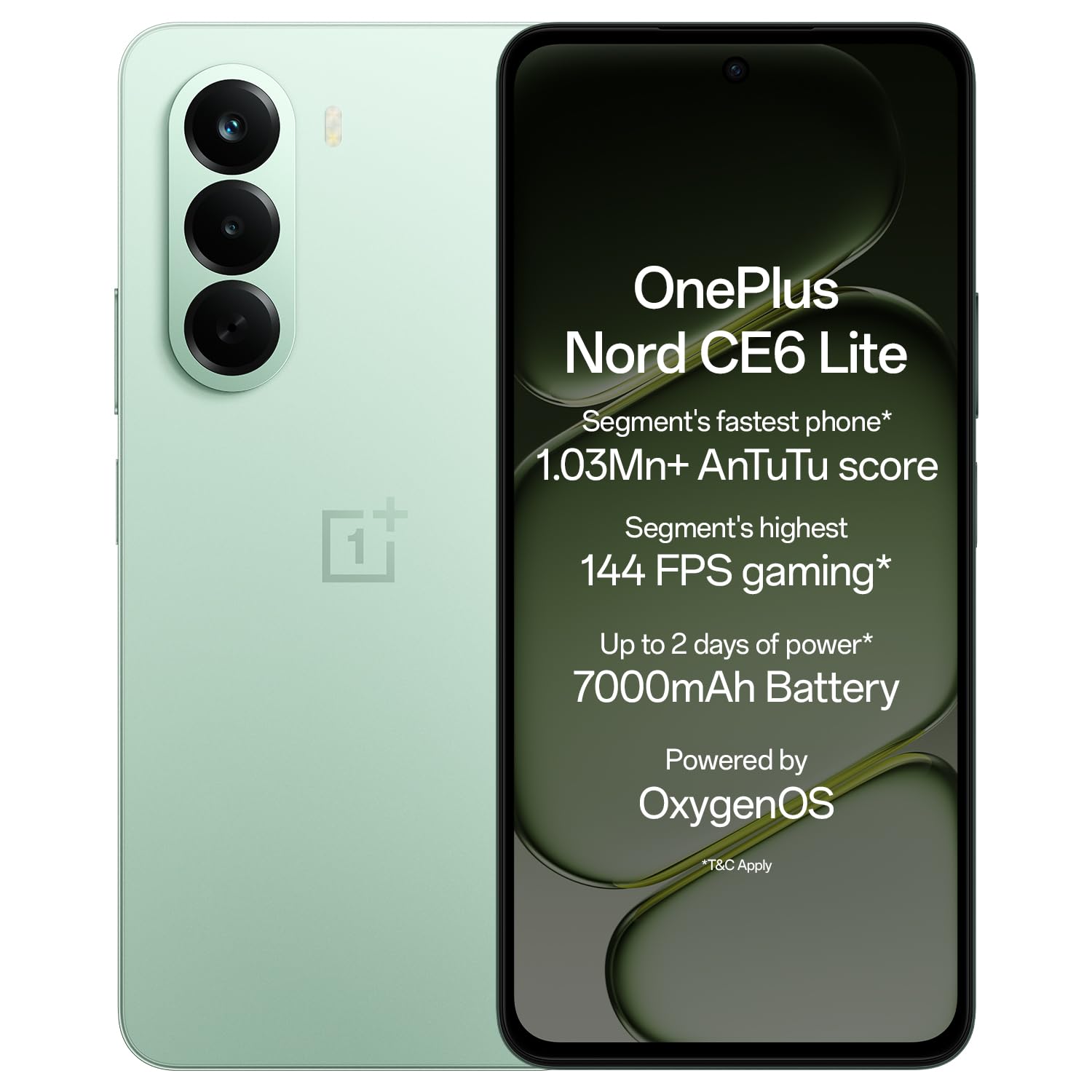 OnePlus Nord CE6 Lite | 8GB+256GB | Segment's Fastest Dimensity 7400 Apex Processor | 7000mAh Battery | Segment's Highest 144Hz Refresh Rate | 50MP Main Camera, 4K Video Recording ( Hyper Black | Vivid Mint) - Image 4