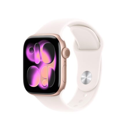 Apple Watch Series 11 GPS 42mm Silver Aluminium Case with Purple Fog Sport Band - M/L, (Jet Black Aluminium/Black |  Rose Gold Aluminium/Light Blush | Space Grey Aluminium/Black | Silver Aluminium/Purple Fog)