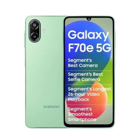 Samsung Galaxy F70e 5G (Limelight Green, 128 GB) (8 GB RAM) | 6000 mAh Battery | Dimensity 6300 | Octa Core Processor | 6.74" PLS LCD Display