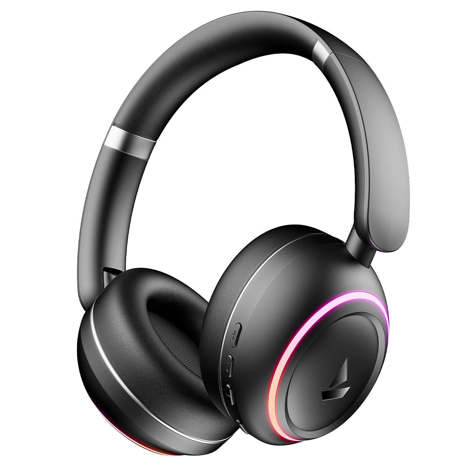 boAt Rockerz 480, RGB LEDs,6 Light Modes, 40mm Drivers,Beast Mode, 60H Battery, ENx Tech, Stream Ad Free Music via App Support, Bluetooth Headphones, Wireless Over Ear Headphone with Mic, (White Sabre | Black Sabre) - Image 2