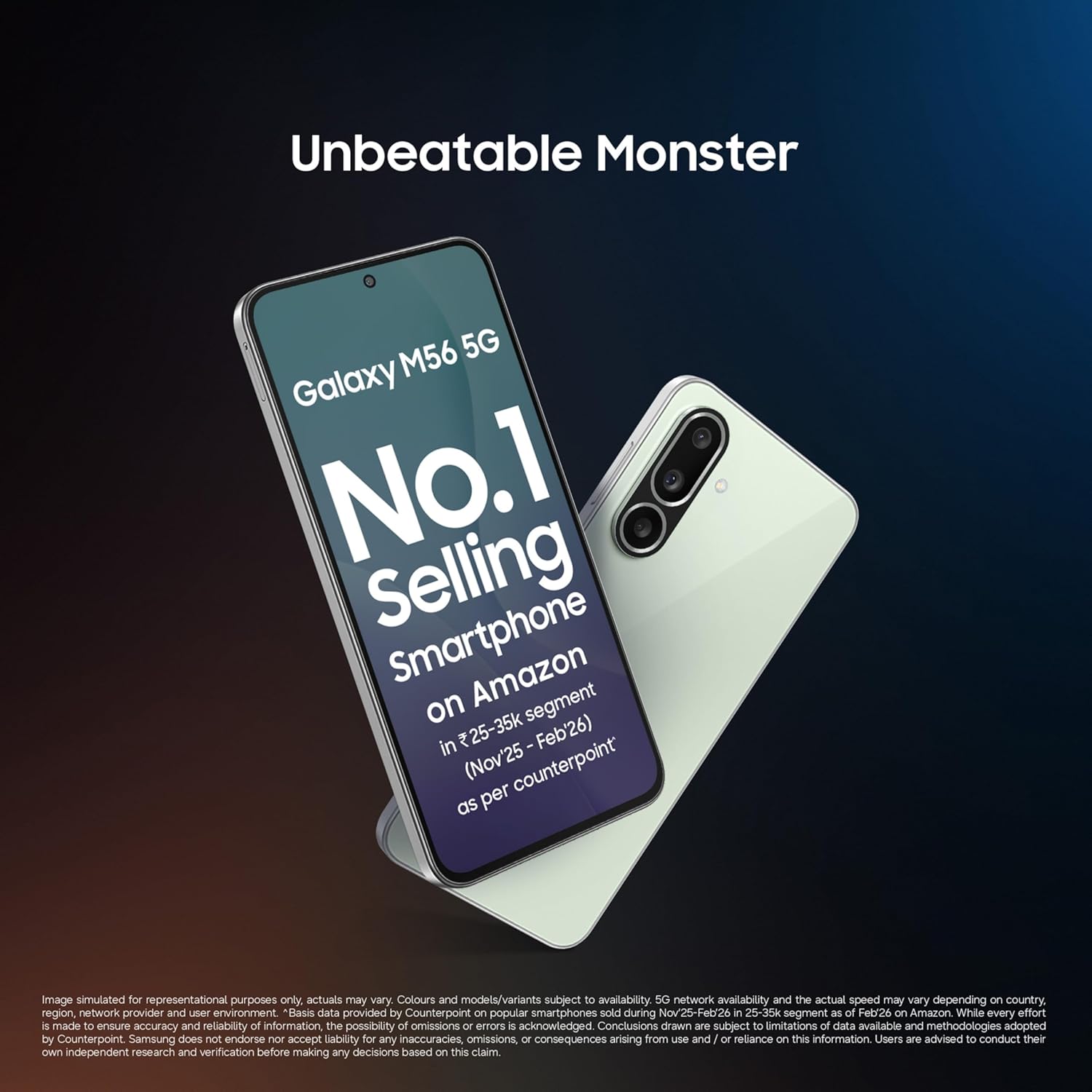 Samsung Galaxy M56 5G Mobile (Light Green,8GB RAM,128GB Storage)| Segment Slimmest | Gorilla Glass Victus+| 10 Bit HDR Video| 50MP Camera| AI | Vapour Cooling Chamber| Lag-free Gaming| Without Charger (Upgrade) - Image 4