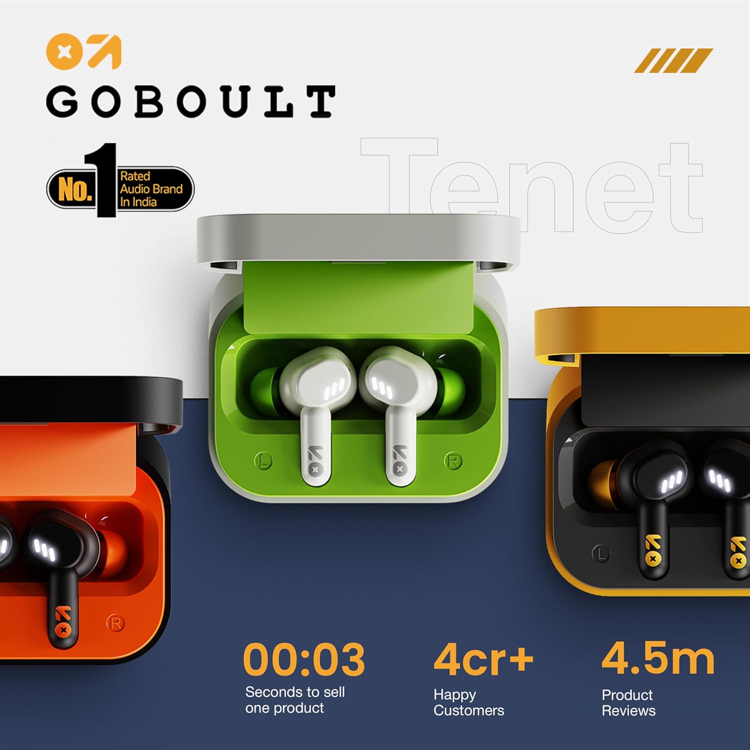 GOBOULT Tenet TWS Earbuds with 75H Playtime, Amp App Support, Quad Mic ENC, Dual Device Pairing Buds, 13mm Driver Ear Buds, Bluetooth 5.4 Wireless Earbuds (Midnight Blue) - Image 15