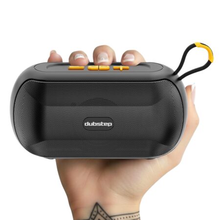 Dubstep Pop 1400 Portable Bluetooth Speaker | 14W Loud Sound, Deep Bass with XBASS, 16 Hrs Playtime, TWS Stereo Pairing, 52mm Driver, Splash-Resistant, Carry Strap, (Dark Black | Black)