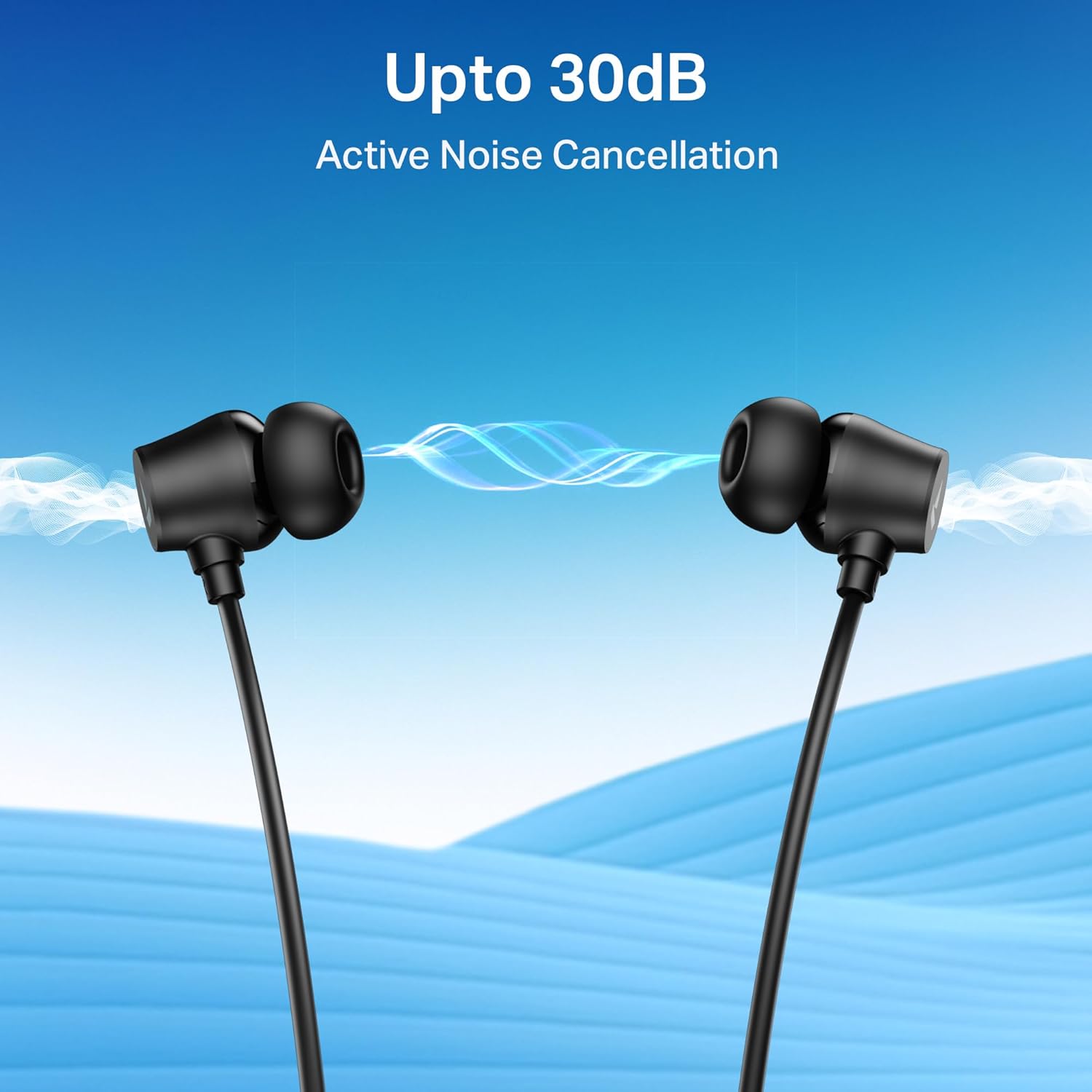 Boat Rockerz 301 ANC, (~30dB) ANC, 13mm Drivers,ENx, 40ms Low Latency, Hall Switch, Stream Ad Free Music via App Support, Bluetooth Neckband, Wireless with Mic Earphones (Onyx Black | Green) (Upgrade) - Image 7