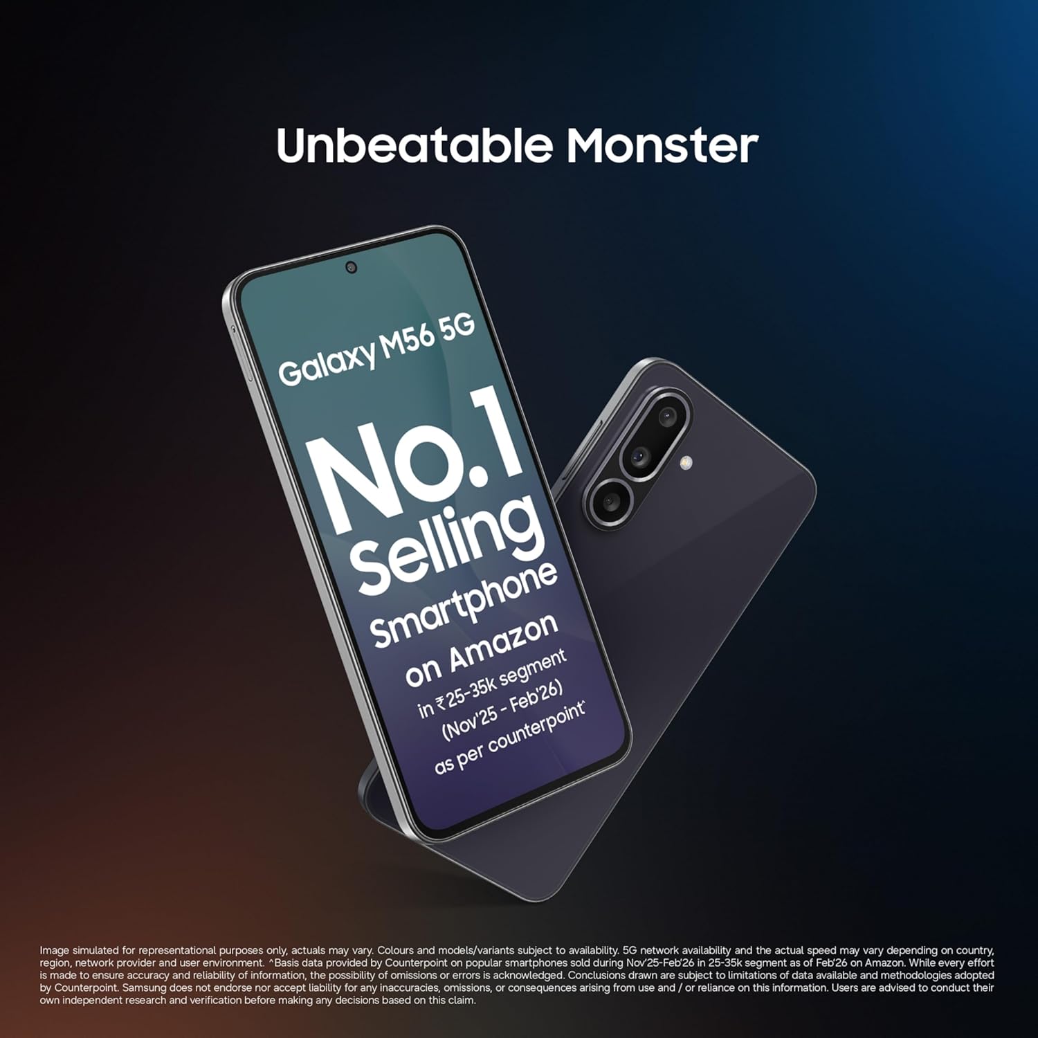 Samsung Galaxy M56 5G Mobile (Black, 8GB RAM, 128GB Storage)| Segment Slimmest | Gorilla Glass Victus+ | 10 Bit HDR Video | 50MP Camera | AI | Vapour Cooling Chamber | Lag-free Gaming| Without Charger (Black | Light Green) - Image 5