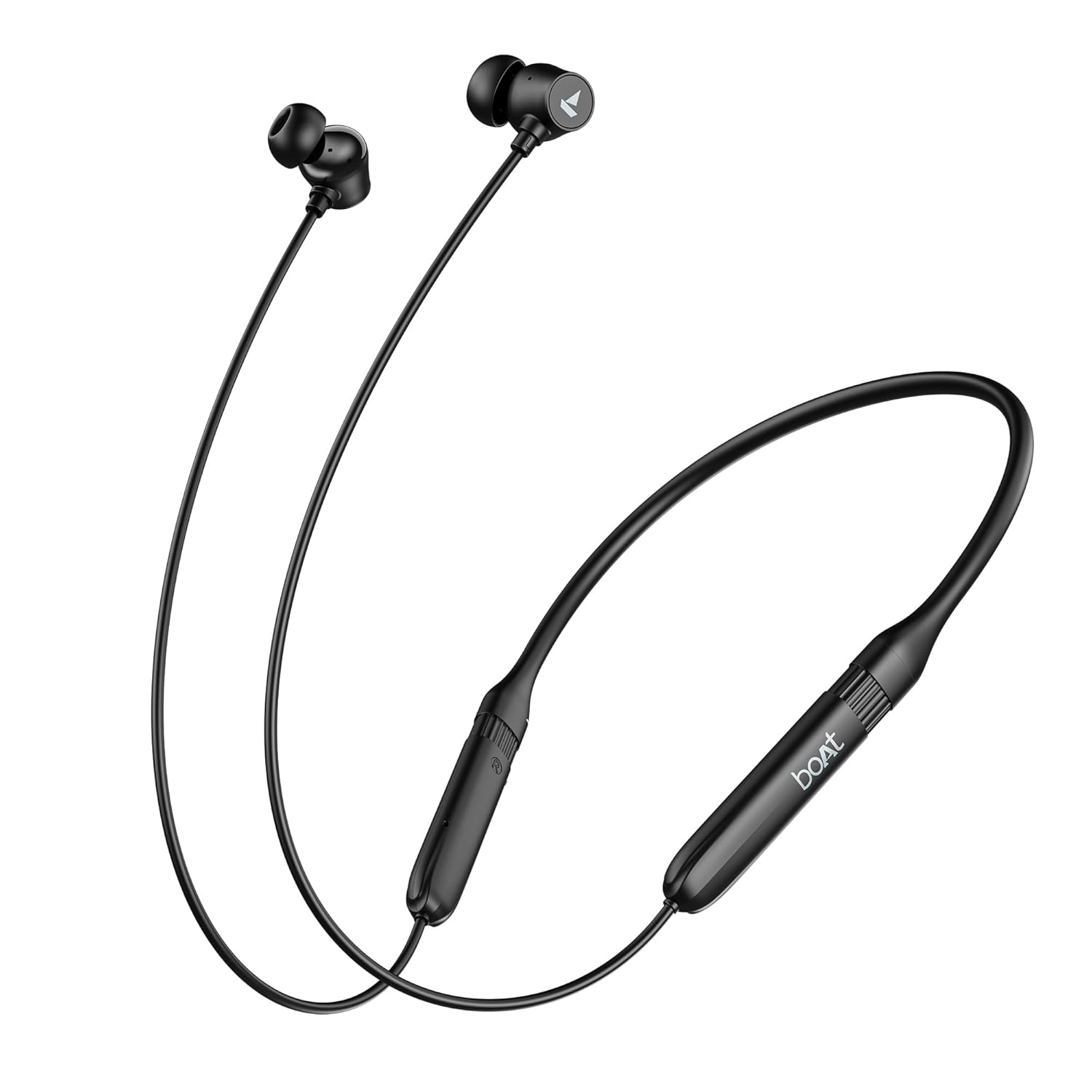 Boat Rockerz 301 ANC, (~30dB) ANC, 13mm Drivers,ENx, 40ms Low Latency, Hall Switch, Stream Ad Free Music via App Support, Bluetooth Neckband, Wireless with Mic Earphones (Onyx Black | Green) (Upgrade)