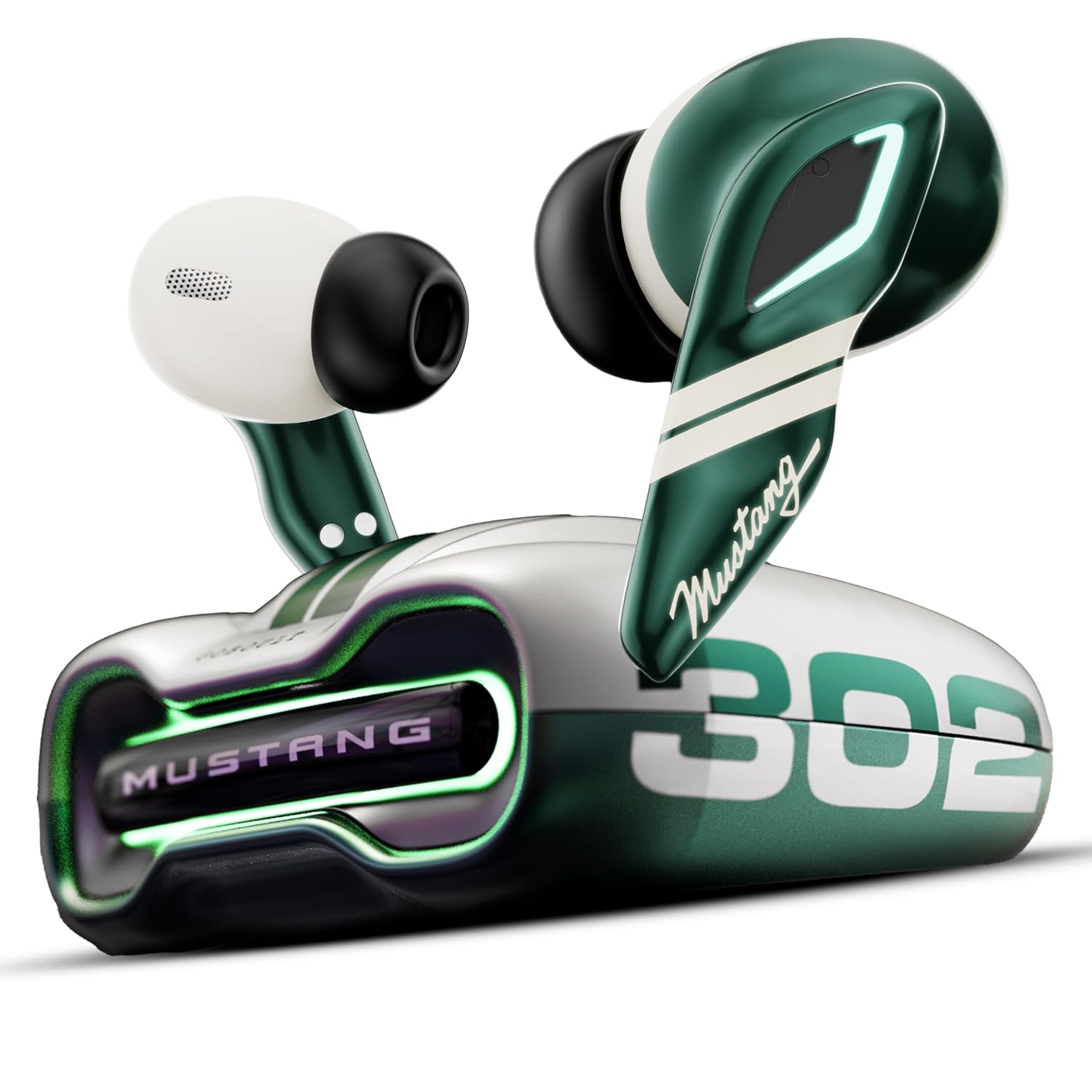 GOBOULT Mustang Dyno Earbuds with 60H Playtime, App Support, Dual Pairing, 4 Mics ENC, 45ms Low Latency, 13mm Drivers, Touch Controls, Made in India, IPX5 Ear Buds Wireless (Dyno Silver | Blue | Green | Silver | Yellow) (Upgrade) - Image 4