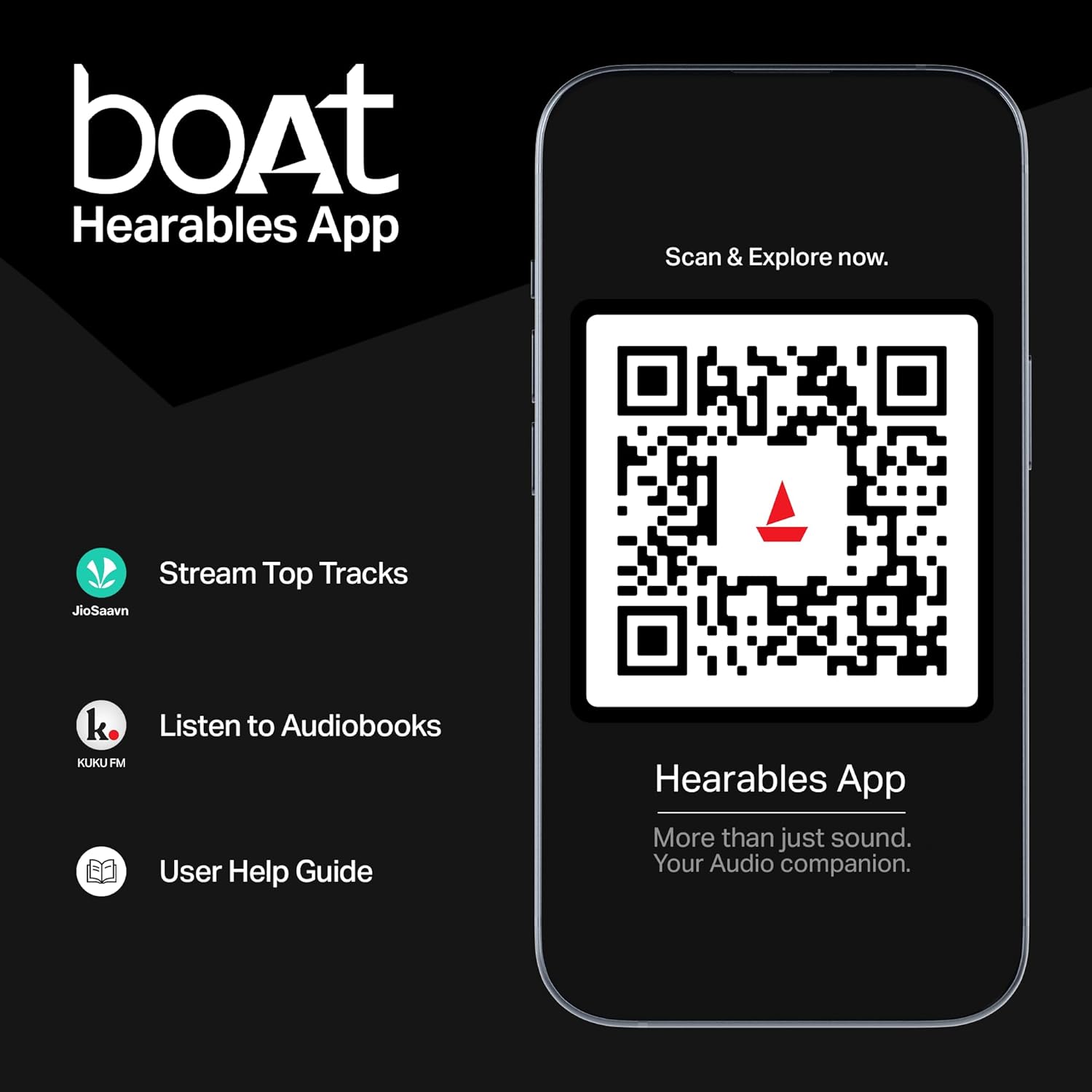 boAt Rockerz 480, RGB LEDs,6 Light Modes, 40mm Drivers,Beast Mode, 60H Battery, ENx Tech, Stream Ad Free Music via App Support, Bluetooth Headphones, Wireless Over Ear Headphone with Mic, (White Sabre | Black Sabre) - Image 10