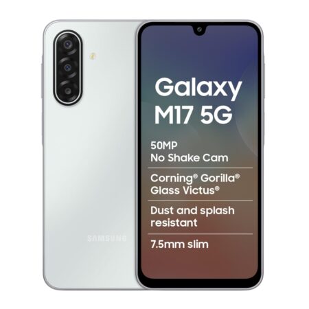 Samsung Galaxy M17 5G Mobile (Sapphire Black, 8GB RAM, 128GB Storage) | 50MP OIS Triple Camera | Gorilla Glass Victus | IP54 | 6 Gen OS Upgrades | AI | Gemini Live | Lag-Free Gaming | Without Charger