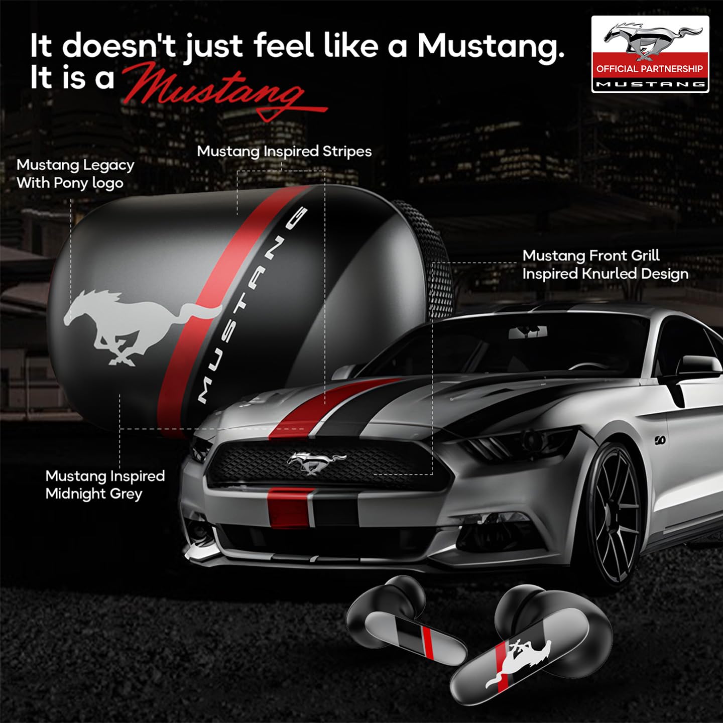 GOBOULT Mustang Dyno Earbuds with 60H Playtime, App Support, Dual Pairing, 4 Mics ENC, 45ms Low Latency, 13mm Drivers, Touch Controls, Made in India, IPX5 Ear Buds Wireless (Dyno Silver | Blue | Green | Silver | Yellow) (Upgrade) - Image 8