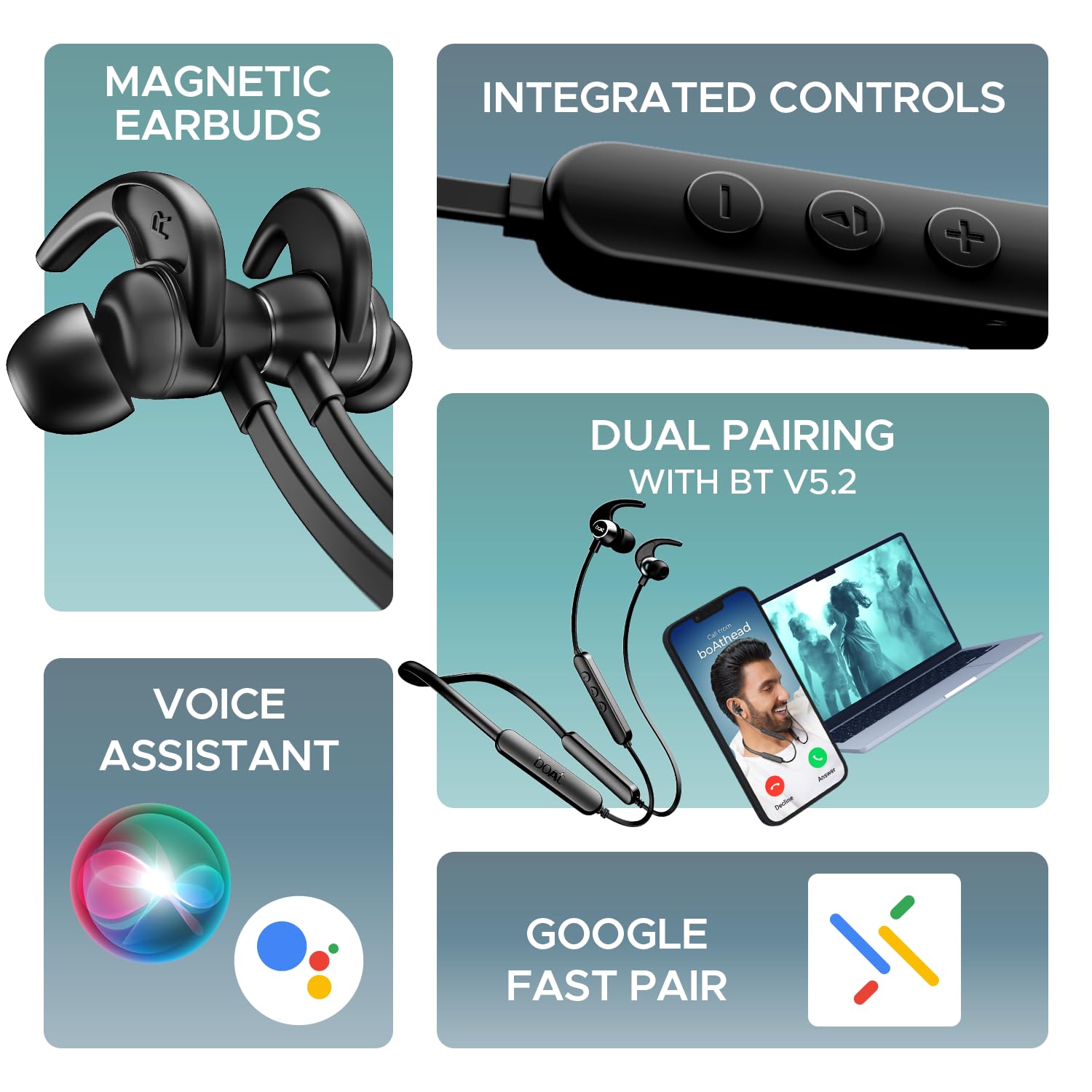 Boat Rockerz 255 Pro+, 60H Battery, Fast Charge, IPX7, Dual Pair,Low Latency,Magnetic Buds, Stream Ad Free Music via App Support, in Ear Bluetooth Neckband, Wireless with Mic Earphones (Active Black | Navy Blue | Cosmic Grey) (Upgrade) - Image 2