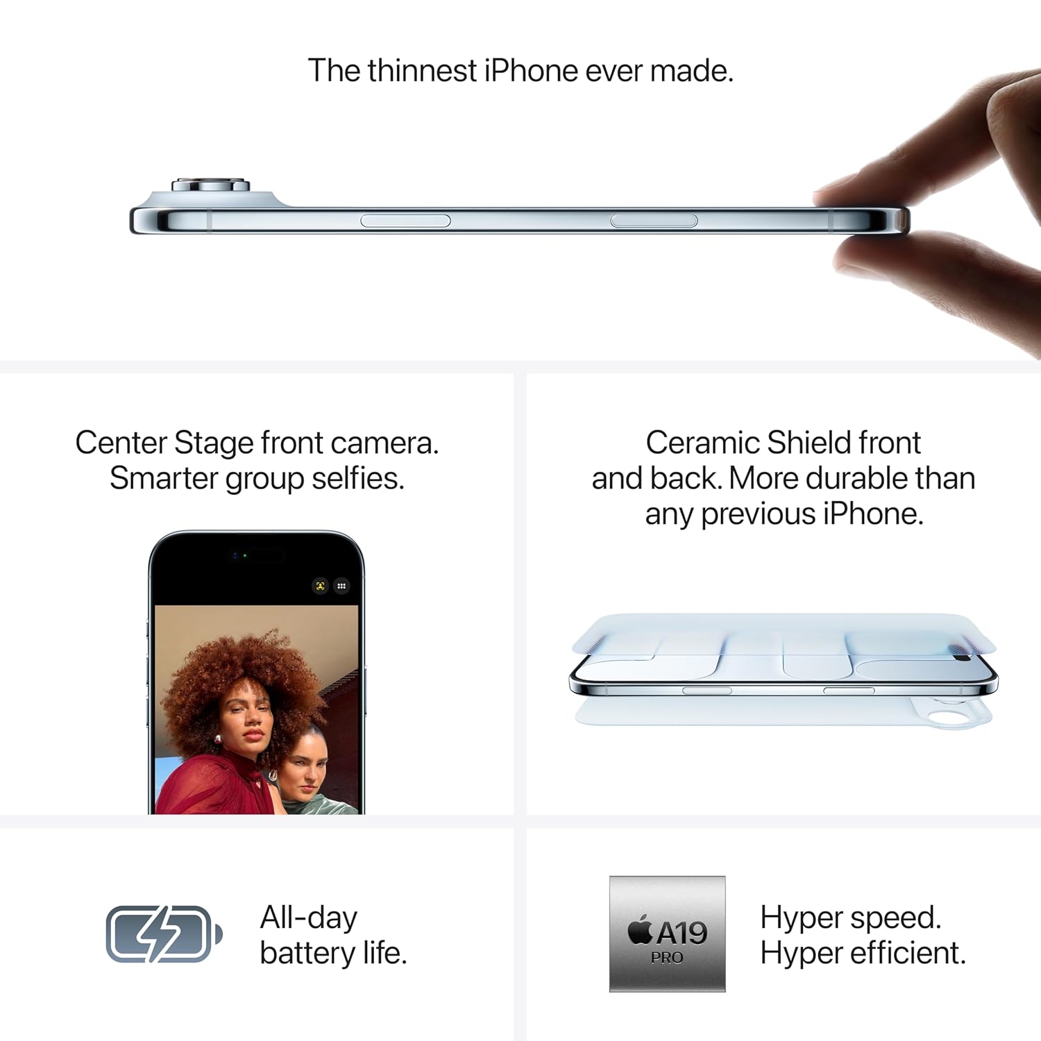Apple iPhone Air 1 TB: Thinnest iPhone Ever, 16.63 cm (6.5″) Display with Promotion up to 120Hz, Powerful A19 Pro Chip, Center Stage Front Camera, All-Day Battery Life, (Sky Blue | Light Gold | Cloud White | Space Black) - Image 16