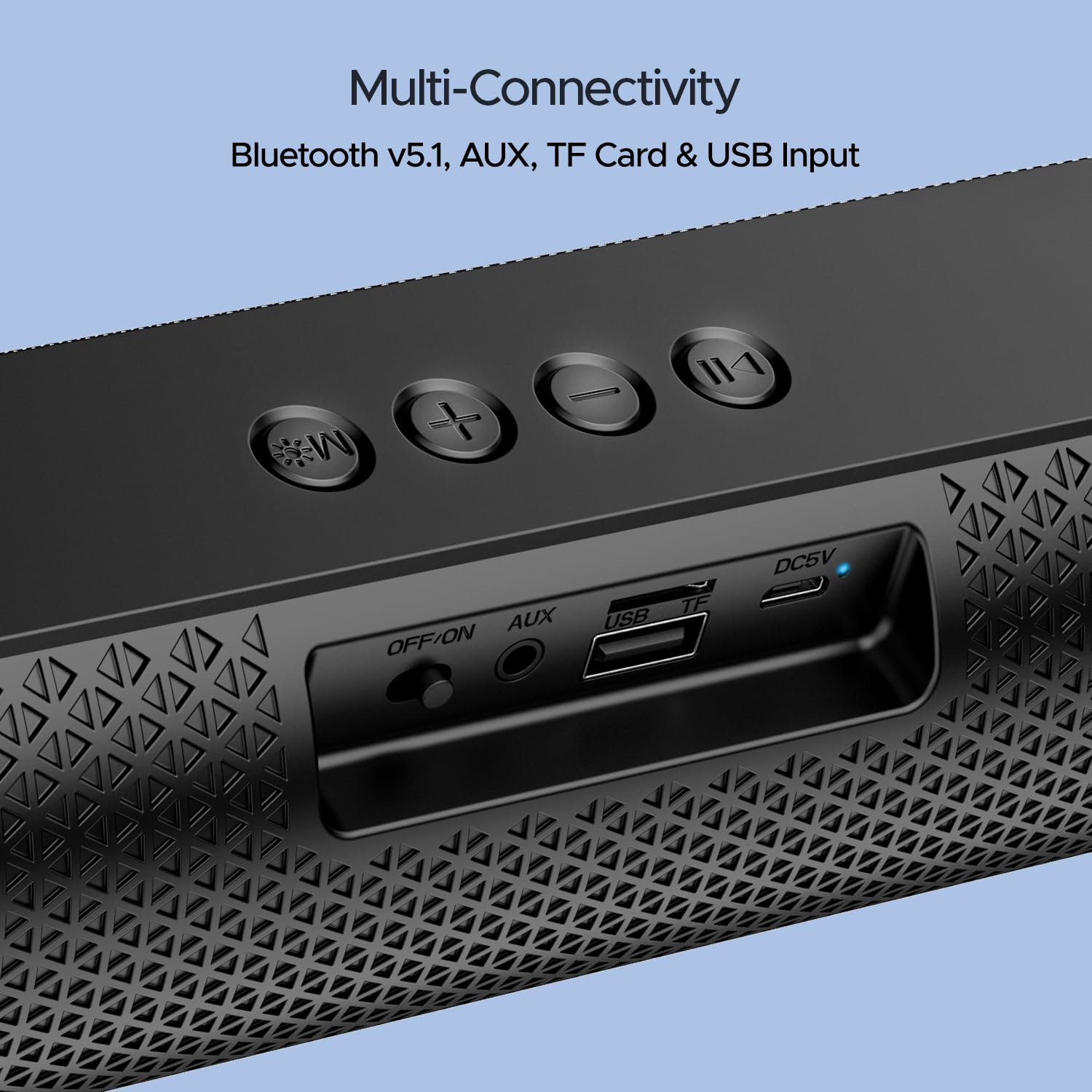Boat Aavante Bar 490 10W Signature Sound, Dual Full-Range Drivers,7 HRS Battery, Built-in Mic,2.0 CH, TWS Feature,Multi Connect, Bluetooth Sound Bar, Soundbar Speaker, (Classic Black, 10W) - Image 2