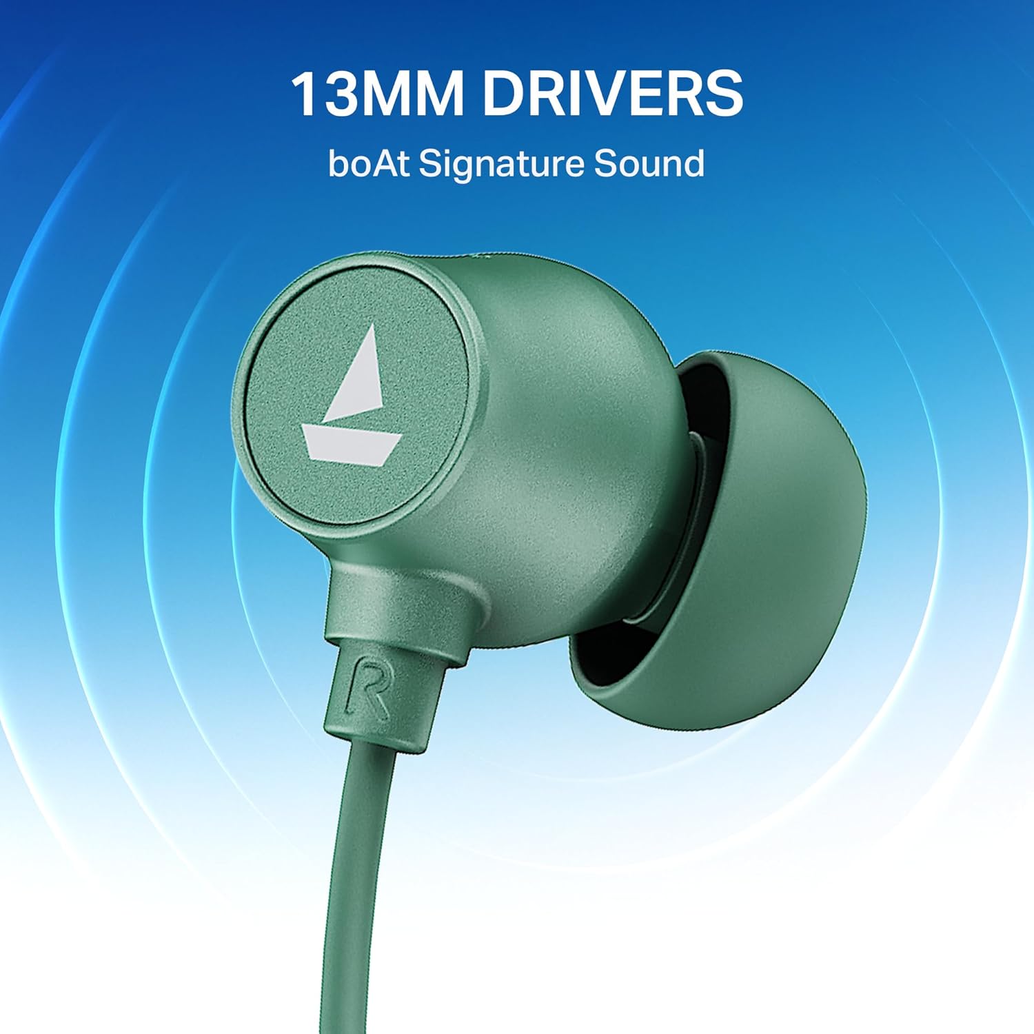 Boat Rockerz 301 ANC, (~30dB) ANC, 13mm Drivers,ENx, 40ms Low Latency, Hall Switch, Stream Ad Free Music via App Support, Bluetooth Neckband, Wireless with Mic Earphones (Onyx Black | Green) (Upgrade) - Image 12
