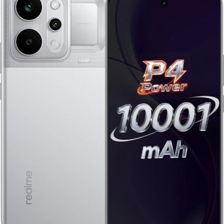 realme P4 Power 5G Smartphone, Trans Silver, 8GB RAM, 128GB Storage, 10001mAh Battery, 6.8 Inch Display, Triple Camera