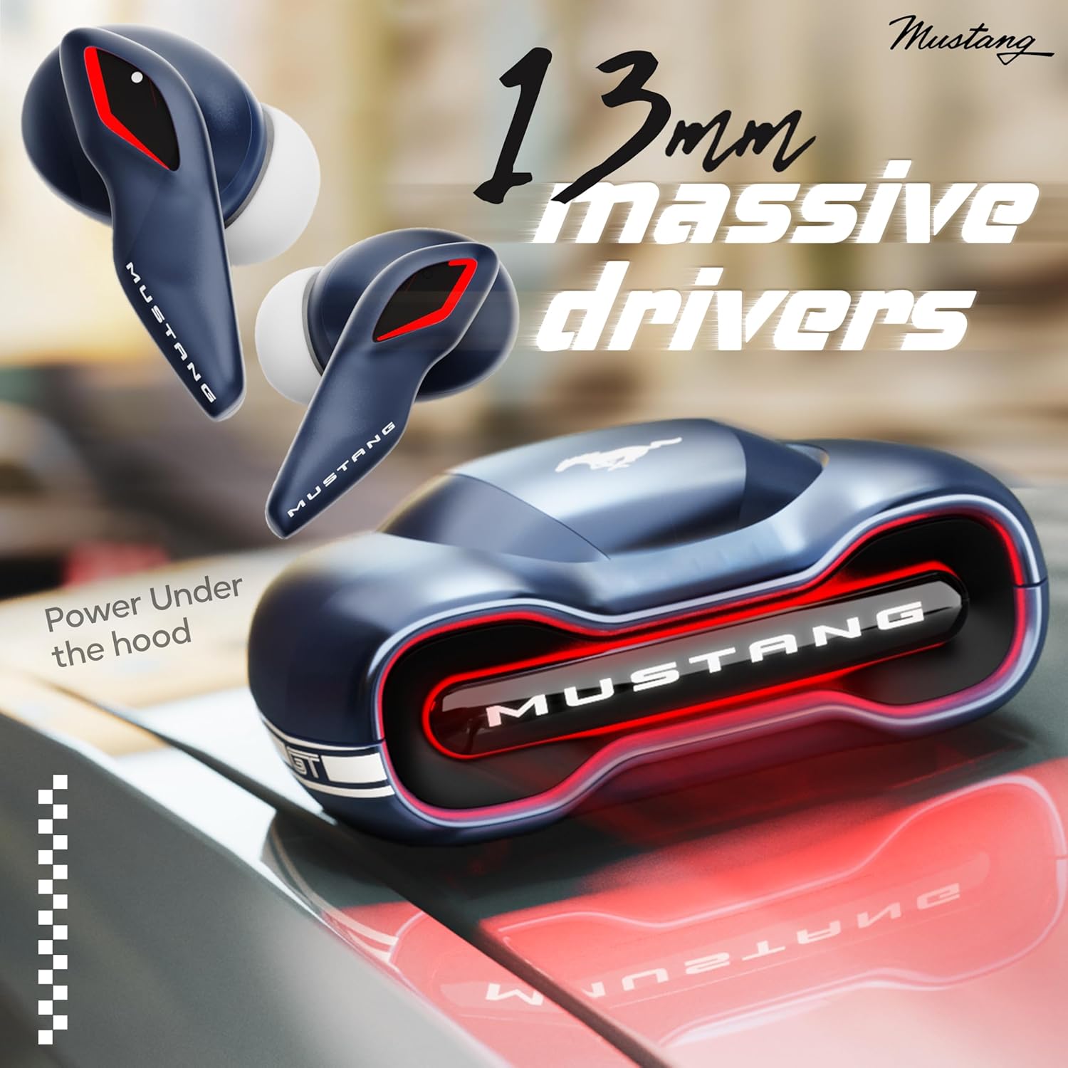 GOBOULT Mustang Dyno Earbuds with 60H Playtime, App Support, Dual Pairing, 4 Mics ENC, 45ms Low Latency, 13mm Drivers, Touch Controls, Made in India, IPX5 Ear Buds Wireless (Dyno Silver | Blue | Green | Silver | Yellow) (Upgrade) - Image 16