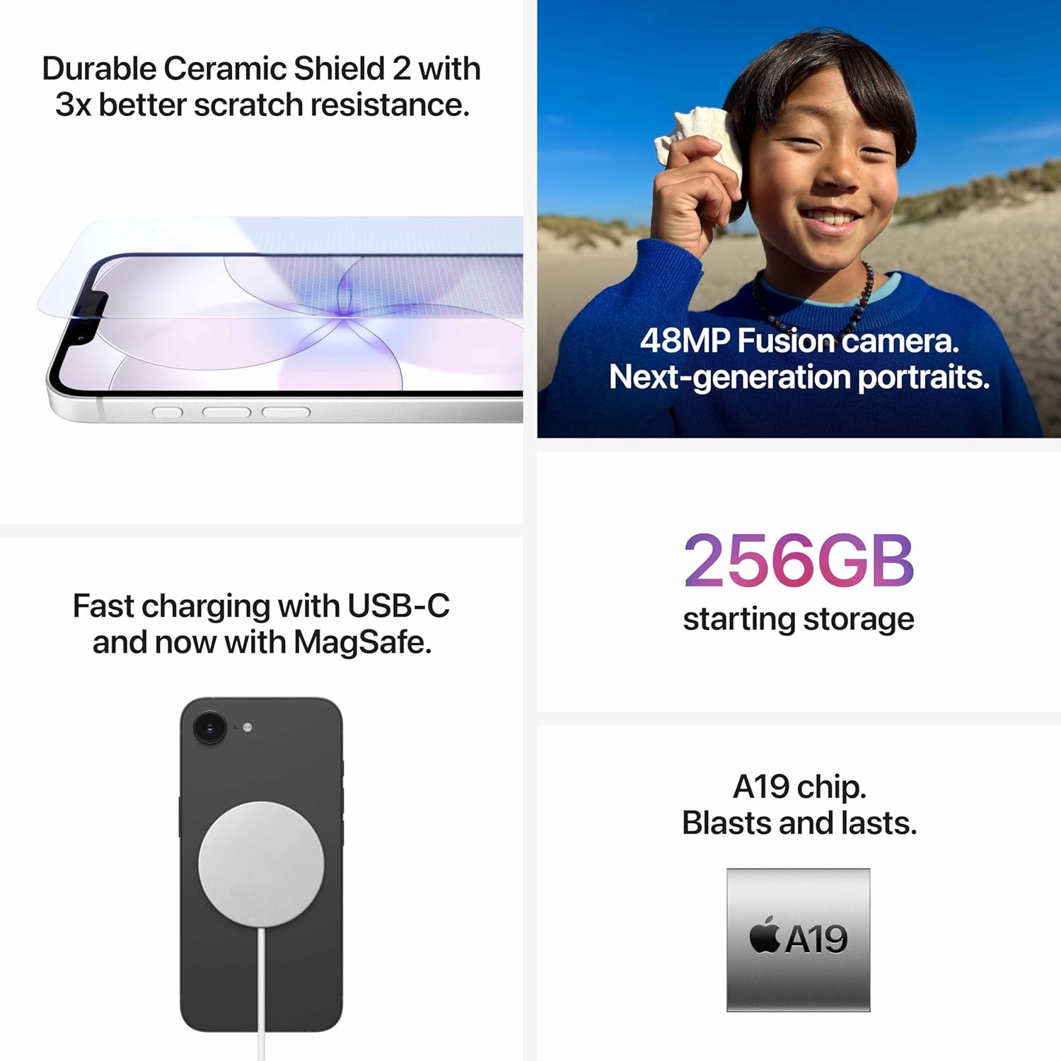 Apple iPhone 17e 256 GB: 15.40 cm (6.1″) Super Retina XDR Display, A19 Chip, All-Day Battery Life, 48MP Fusion Camera, 256GB Starting Storage, (White | Black | Soft Pink) - Image 8
