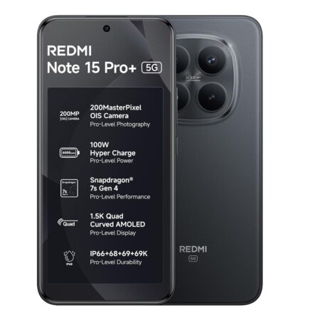 REDMI Note 15 Pro+ 5G (12GB + 256GB) | 200MasterPixel OIS Camera | Snapdragon 7s Gen 4 | CrystalRes AMOLED | IP69/69K | 6500mAh Si/C Battery | 100W HyperCharge (Coffee Mocha |  Mirage Blue | Carbon Black)