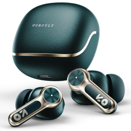 GOBOULT Raven in Ear TWS Earbuds with 70H Playtime, App Support, Quad Mic ENC, 50ms Ultra Low Latency, Dual Device Pairing, 10mm Driver, Bluetooth 5.4 Wireless Earbuds ( Champagne | Emerald Green | Ice Mint | Black) (Upgrade)