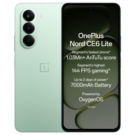 OnePlus Nord CE6 Lite | 8GB+256GB | Segment’s Fastest Dimensity 7400 Apex Processor | 7000mAh Battery | Segment’s Highest 144Hz Refresh Rate | 50MP Main Camera, 4K Video Recording (Hyper Black | Vivid Mint), (Upgrade)